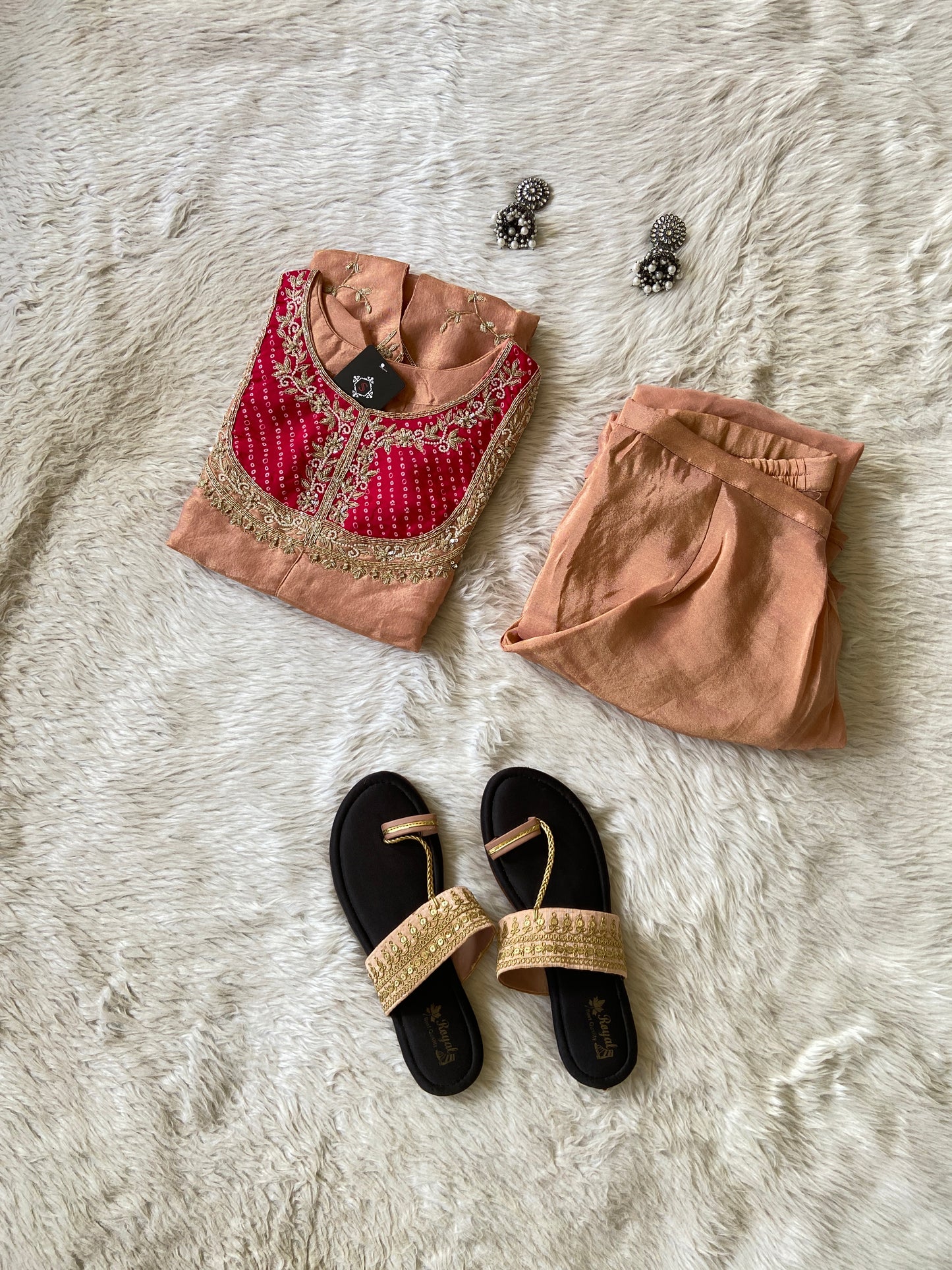 Premium Tissue Co-Ord Set With Beautiful Handwork In Kurti With Matching Full Flair Palazzo. Silk Co-Ord Sets For Women