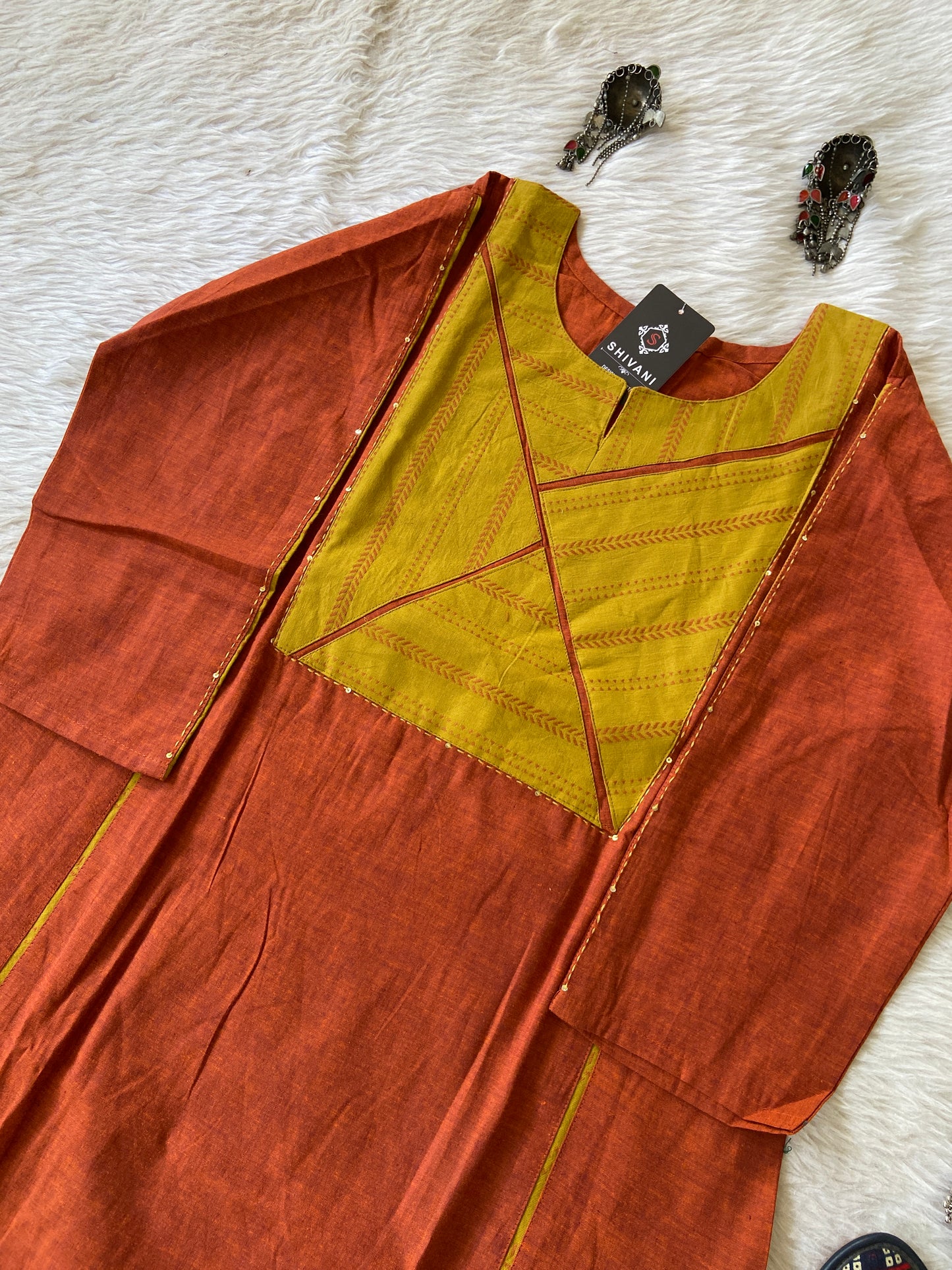 Cotton Kurti With Patchwork , Cotton Kurti For Women.