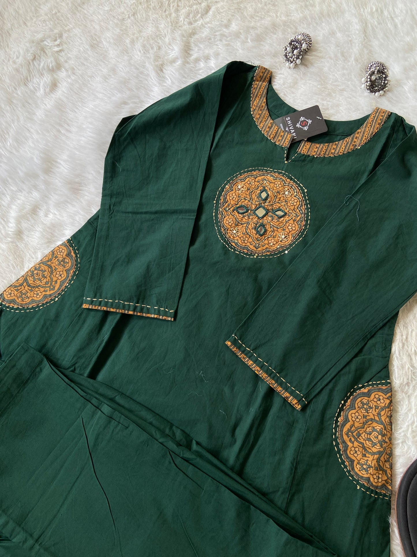 Cotton Aline Kurti With Palazzo (Gamthi Pair), Cotton Aline Kurti Sets For Women