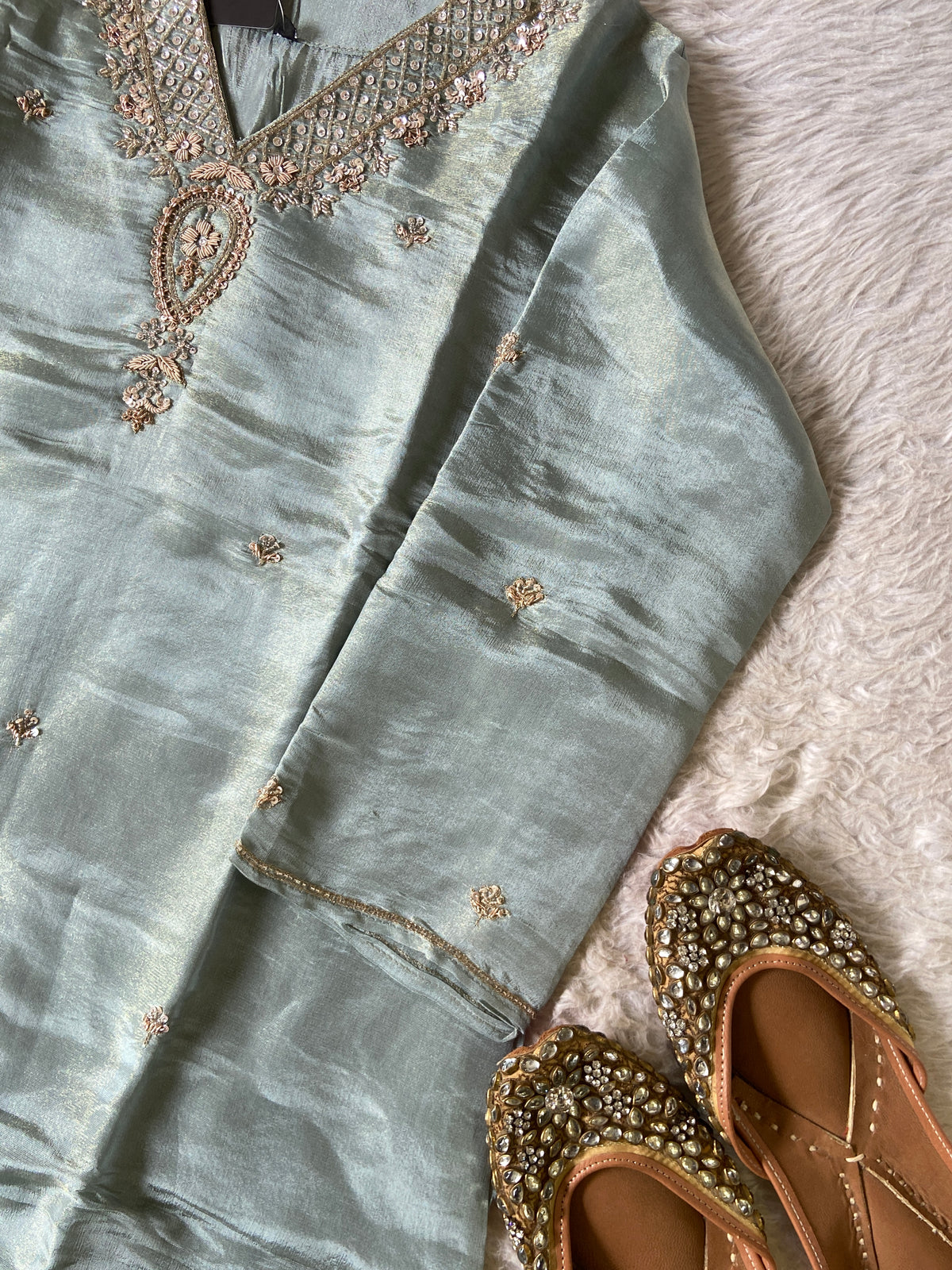 Premium Short Kurti Suit. Tissue Shimmer Short Kurti With Full Flair Palazzo And Dupatta. Silk Suit Sets For Women Online India. Shop the Latest Festive Summer Collection at Shivani Designer Kurti.