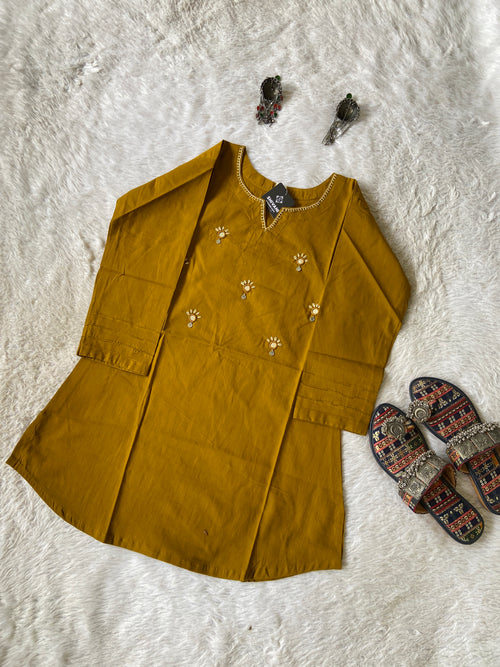 Cotton Short Kurti With Mirror Work. Short Kurti For Women Online India. Shop the Latest Festive Summer Collection at Shivani Designer Kurti.