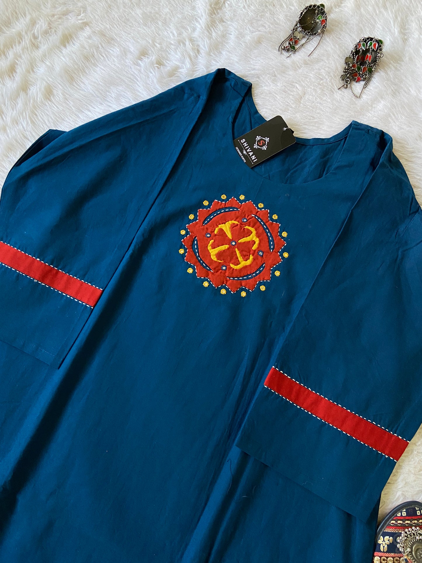 Patch Work Cotton Kurti (Gamthi Kurti), Cotton StraightCut Kurti For Women