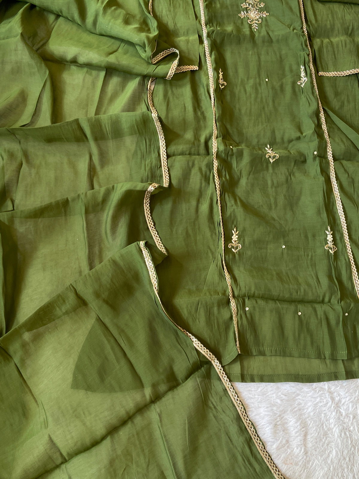 HandWork Work Mul Chanderi ALine Kurti With Semi Palazzo And Dupatta. Silk Suit Sets For Women Online India. Shop the Latest Festive Summer Collection at Shivani Designer Kurti.