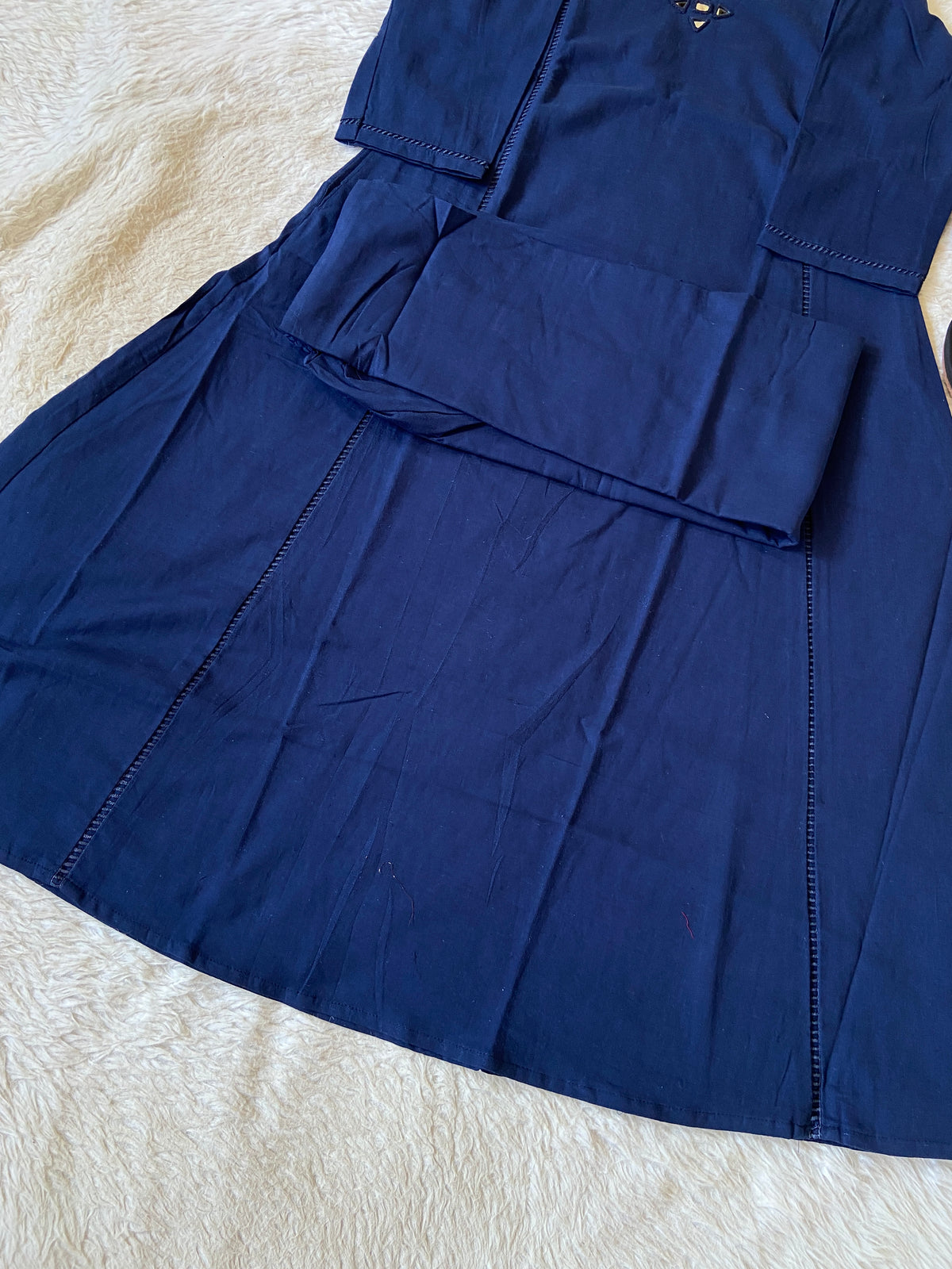 Mirror Work Cotton Aline Kurti And Palazzo. Cotton Kurti Sets For Women Online India. Shop the Latest Festive Summer Collection at Shivani Designer Kurti.