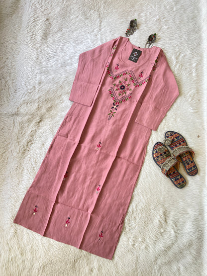 Handwork Straight Silk Kurti. Silk Kurtis For Women Online India. Shop the Latest Festive Summer Collection at Shivani Designer Kurti.