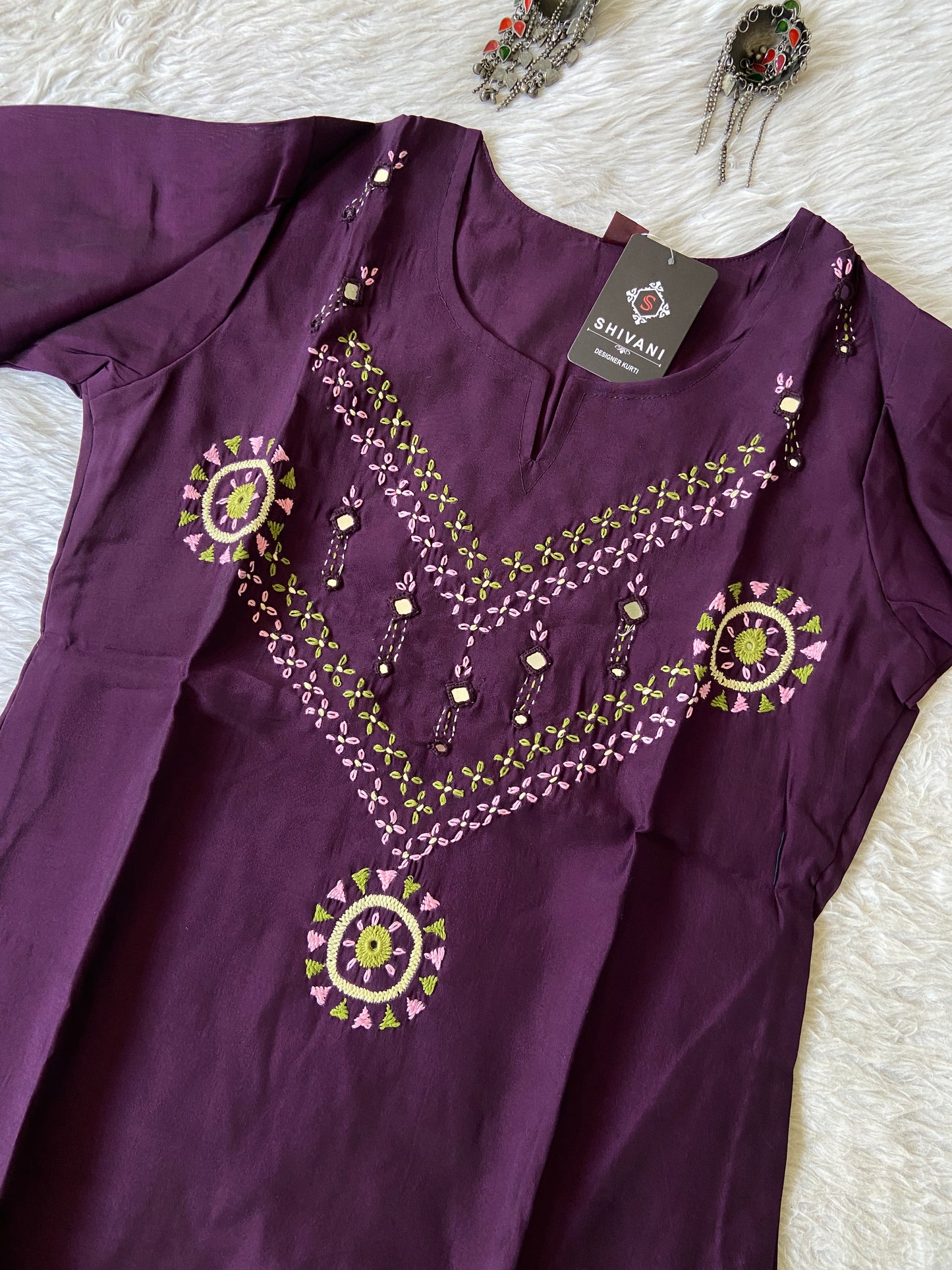 Handwork Straight Silk Kurti. Silk Kurtis For Women Online India. Shop the Latest Festive Summer Collection at Shivani Designer Kurti.