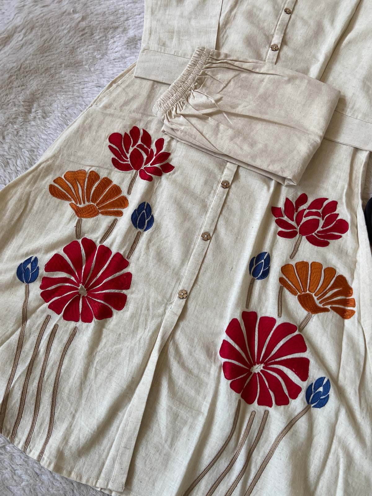 Embroidery  Work Cotton Aline Kurti And Palazzo. Cotton Kurti Sets For Women Online India. Shop the Latest Festive Summer Collection at Shivani Designer Kurti.