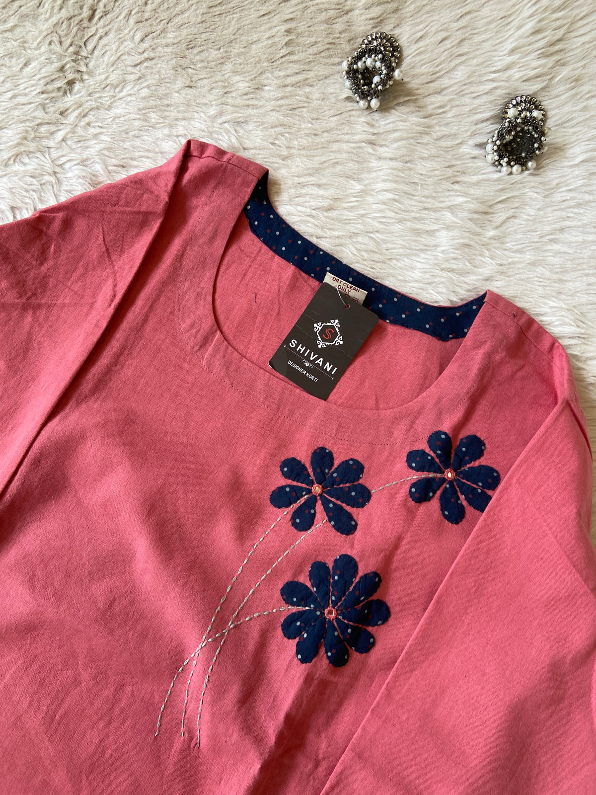 Aplic Work Cotton Straight Kurti With Palazzo. Cotton Kurti Sets For Women Online India. Shop the Latest Festive Summer Collection at Shivani Designer Kurti.