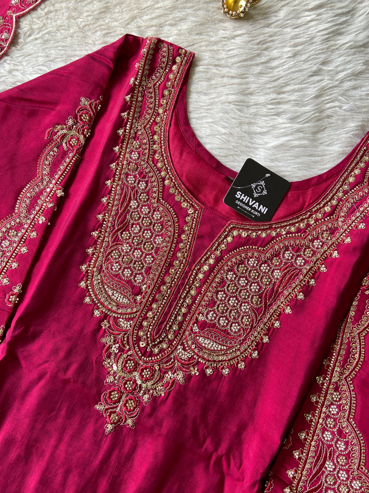 Silk Straight Kurti With Flair Palazzo And Dupatta. Silk Suit Sets For Women Online India. Shop the Latest Festive Summer Collection at Shivani Designer Kurti.