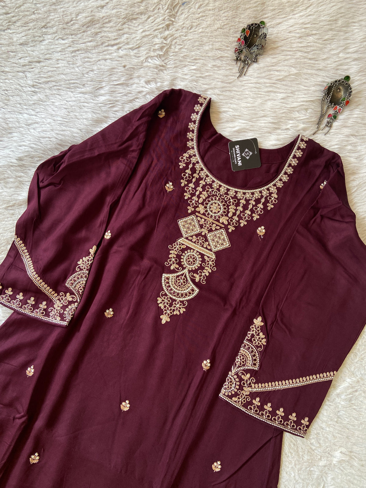 Embroidery Work Straight Satin Silk Kurti. Silk Kurtis For Women Online India. Shop the Latest Festive Summer Collection at Shivani Designer Kurti.