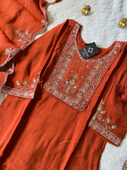Silk Straight Kurti With Semi Palazzo And Dupatta. Silk Suit Sets For Women Online India. Shop the Latest Festive Summer Collection at Shivani Designer Kurti.