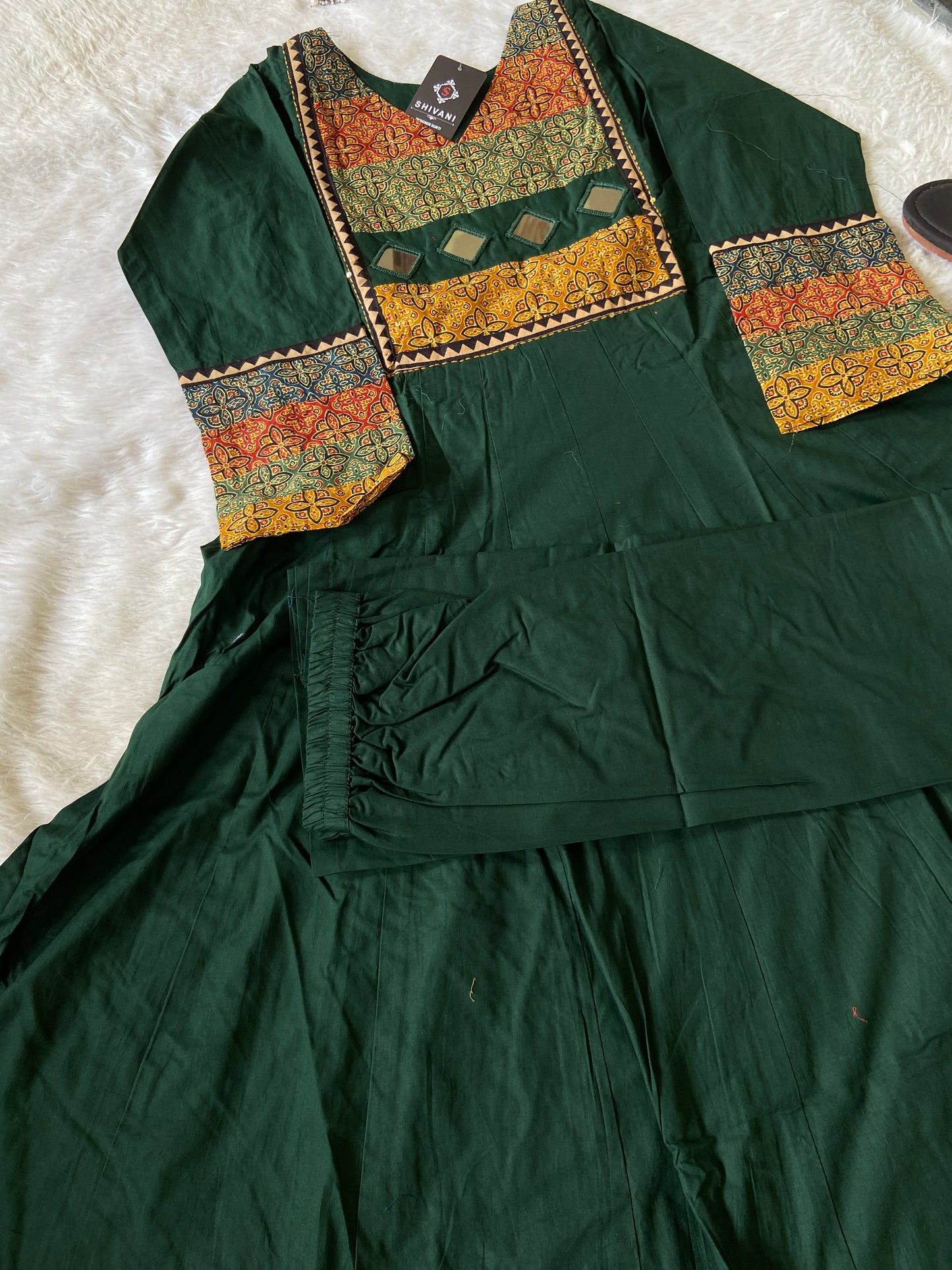 Anarkali Cotton Palazzo Pair (Gamthi Pair), Cotton Aline Kurti Sets For Women