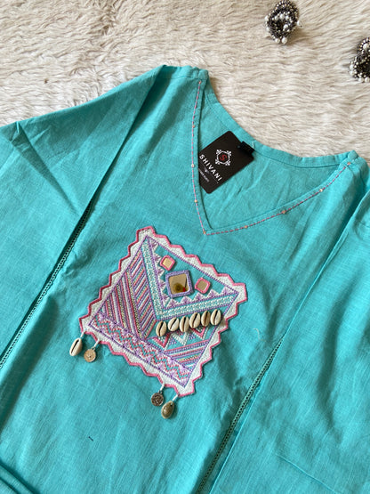 Beautiful Cotton Aline Kurti And Palazzo. Cotton Kurti Sets For Women Online India. Shop the Latest Festive Summer Collection at Shivani Designer Kurti.