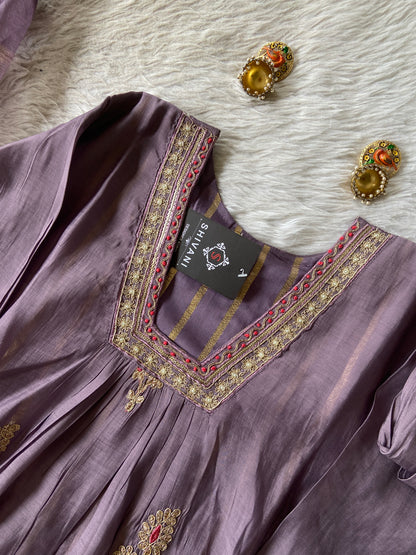 Designer Aline Kurti Palazzo And Dupatta. Silk Suit Sets For Women Online India. Shop the Latest Festive Summer Collection at Shivani Designer Kurti.