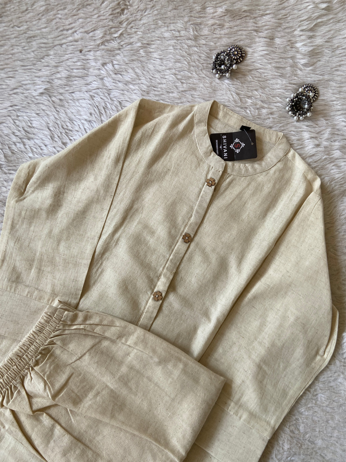 Embroidery  Work Cotton Aline Kurti And Palazzo. Cotton Kurti Sets For Women Online India. Shop the Latest Festive Summer Collection at Shivani Designer Kurti.