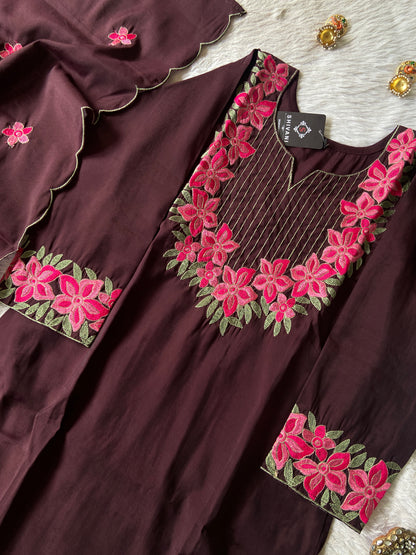 Roman Silk Straight Kurti With Pant And Dupatta.(Half Lining). Silk Suit Sets For Women Online India. Shop the Latest Festive Summer Collection at Shivani Designer Kurti.