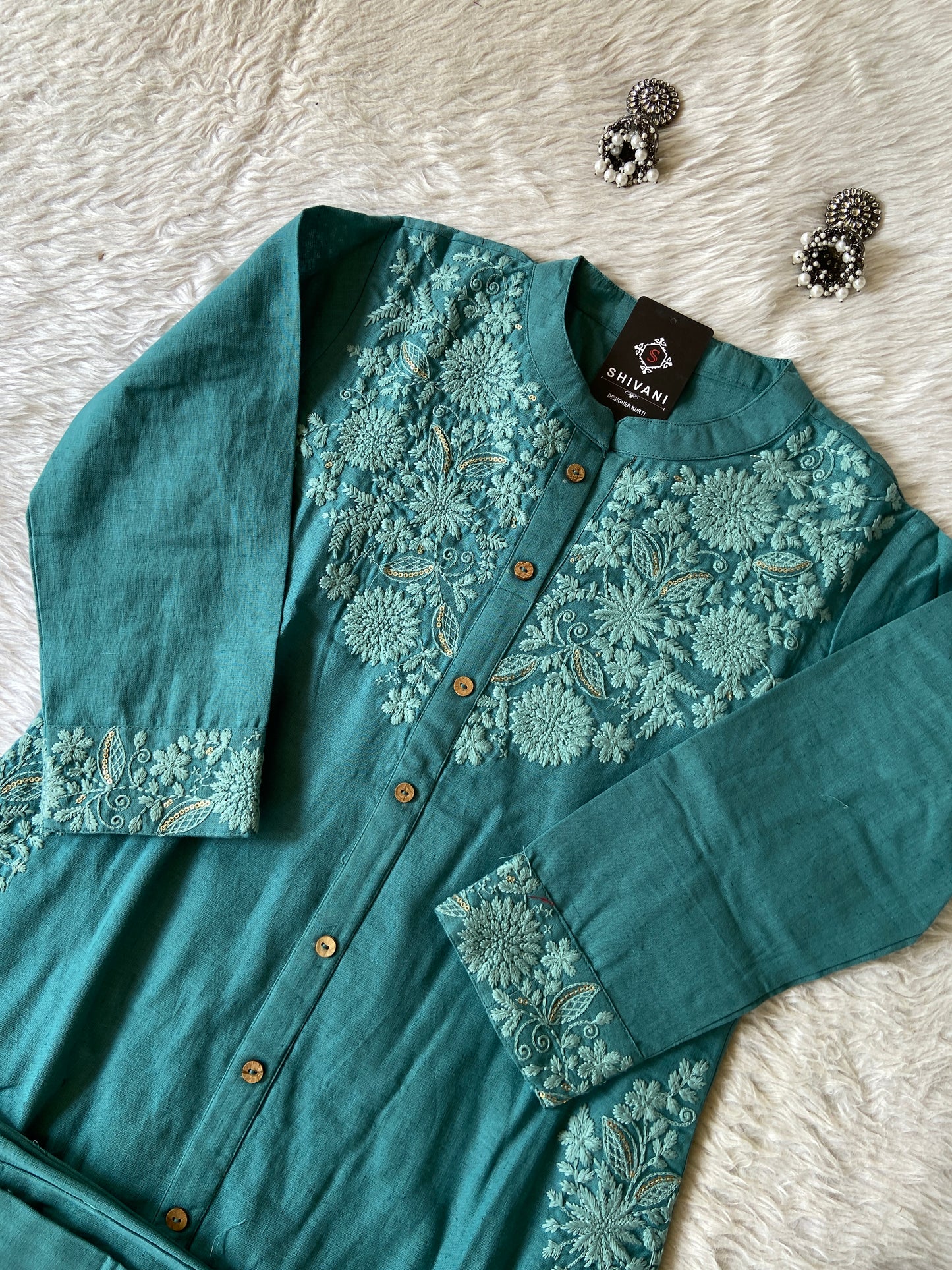 lakhnavi Aline Kurti With Palazzo. Cotton Aline Kurti Sets For Women Online India. Shop the Latest Festive Summer Collection at Shivani Designer Kurti.