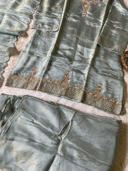 Premium Short Kurti Suit. Tissue Shimmer Short Kurti With Full Flair Palazzo And Dupatta. Silk Suit Sets For Women Online India. Shop the Latest Festive Summer Collection at Shivani Designer Kurti.