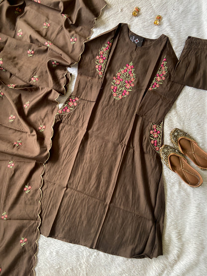 Roman Silk Aline Kurti With Pant And Dupatta. (No Lining). Silk Suit Sets For Women Online India. Shop the Latest Festive Summer Collection at Shivani Designer Kurti.