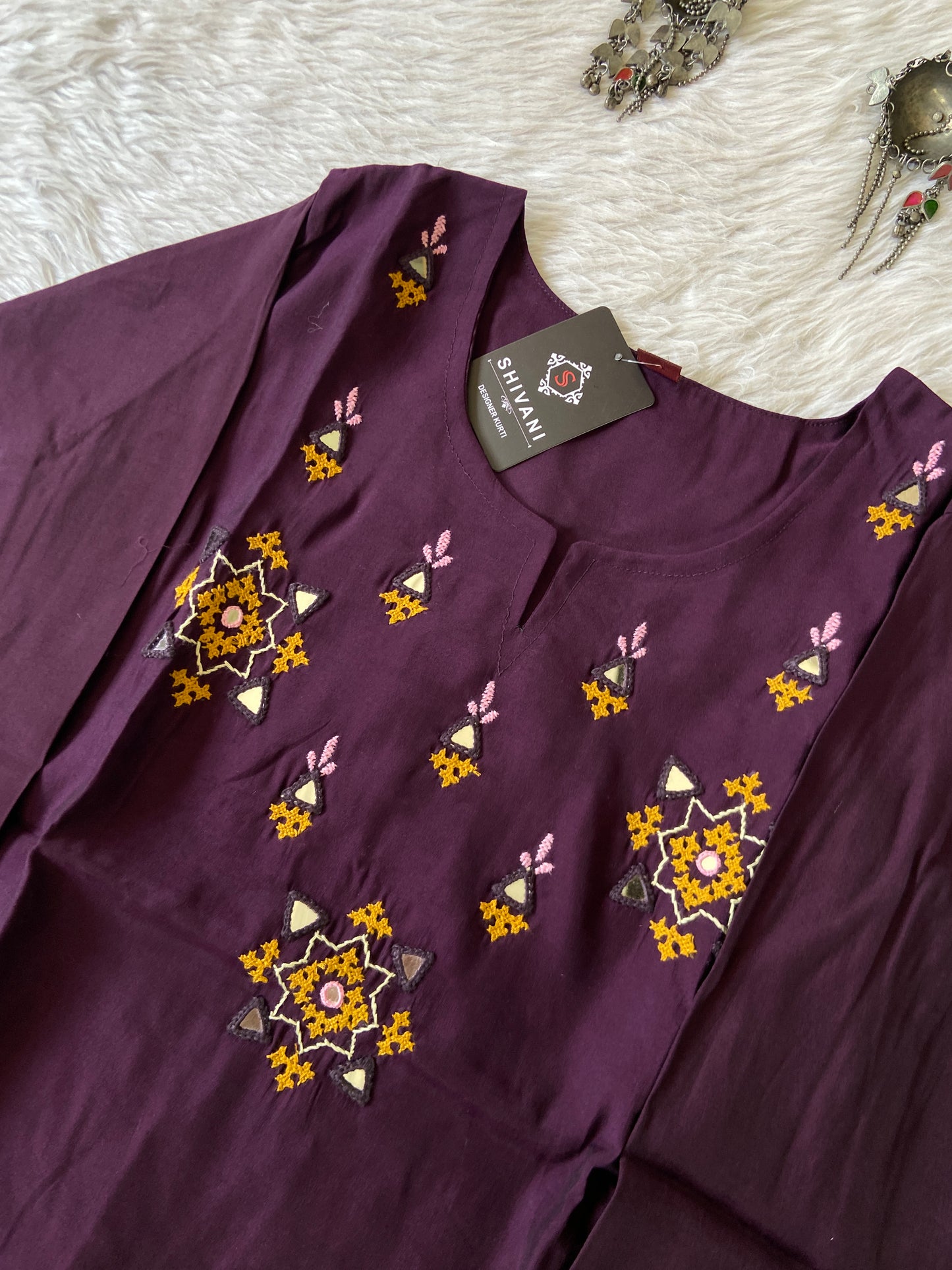 Handwork Straight Silk Kurti. Silk Kurtis For Women Online India. Shop the Latest Festive Summer Collection at Shivani Designer Kurti.
