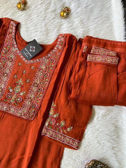 Silk Straight Kurti With Semi Palazzo And Dupatta. Silk Suit Sets For Women Online India. Shop the Latest Festive Summer Collection at Shivani Designer Kurti.