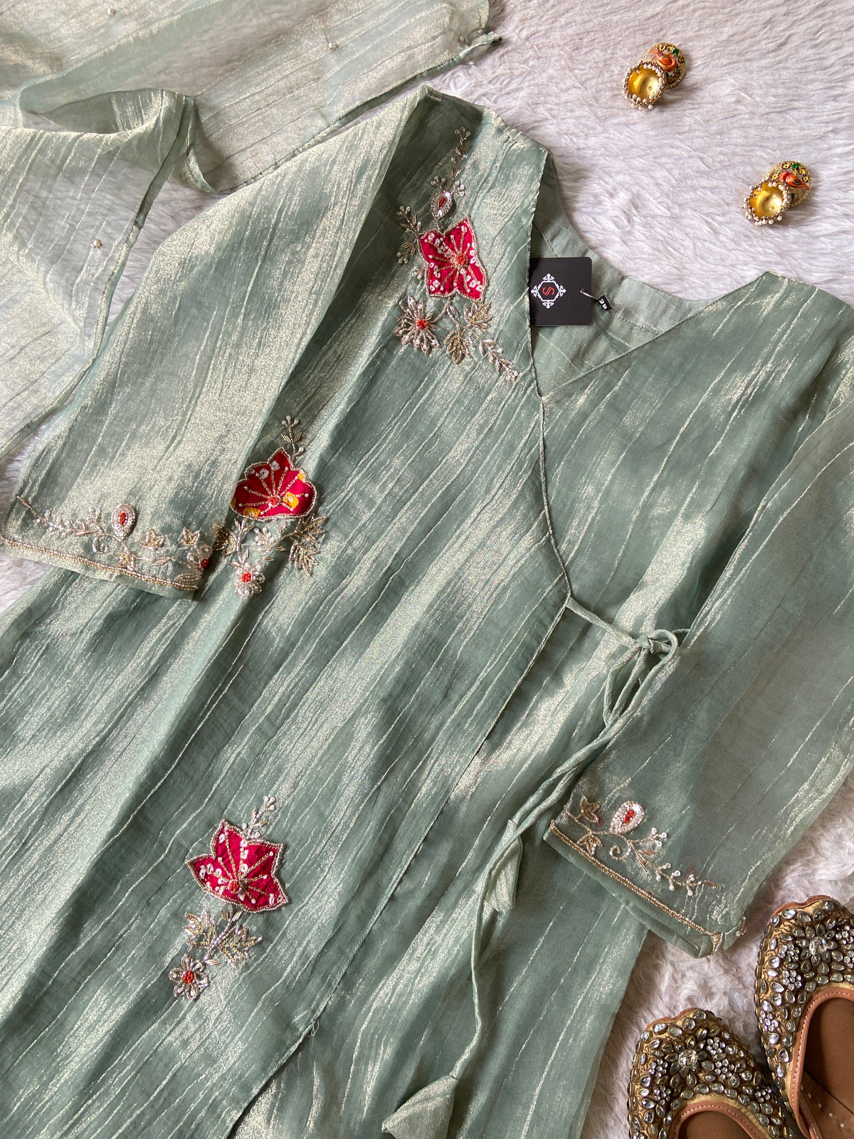Premium Short Kurti Suit. Crush Glass Tissue Short Kurti With Palazzo And Dupatta. Silk Suit Sets For Women Online India. Shop the Latest Festive Summer Collection at Shivani Designer Kurti.