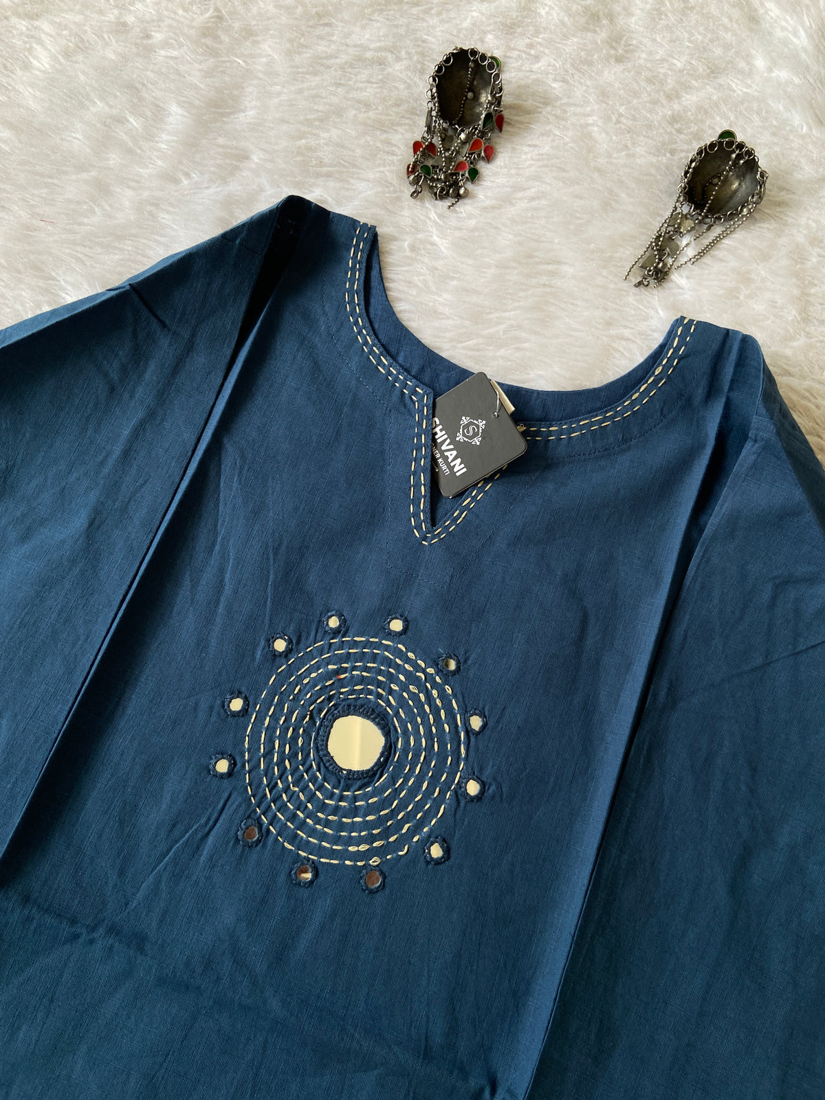Cotton Short Kurti With Mirror Work. Short Kurti For Women Online India. Shop the Latest Festive Summer Collection at Shivani Designer Kurti.