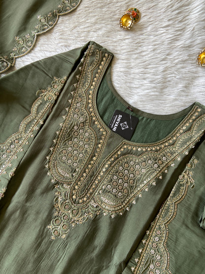 Silk Straight Kurti With Flair Palazzo And Dupatta. Silk Suit Sets For Women Online India. Shop the Latest Festive Summer Collection at Shivani Designer Kurti.