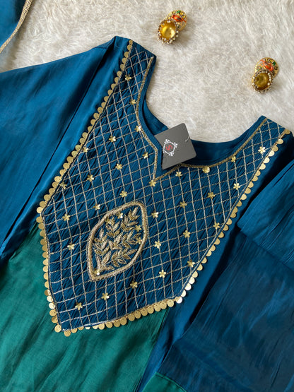 Premium Collection. Mul Chanderi Aline Kurti With Palazzo And Dupatta. Silk Suit Sets For Women Online India. Shop the Latest Festive Summer Collection at Shivani Designer Kurti.