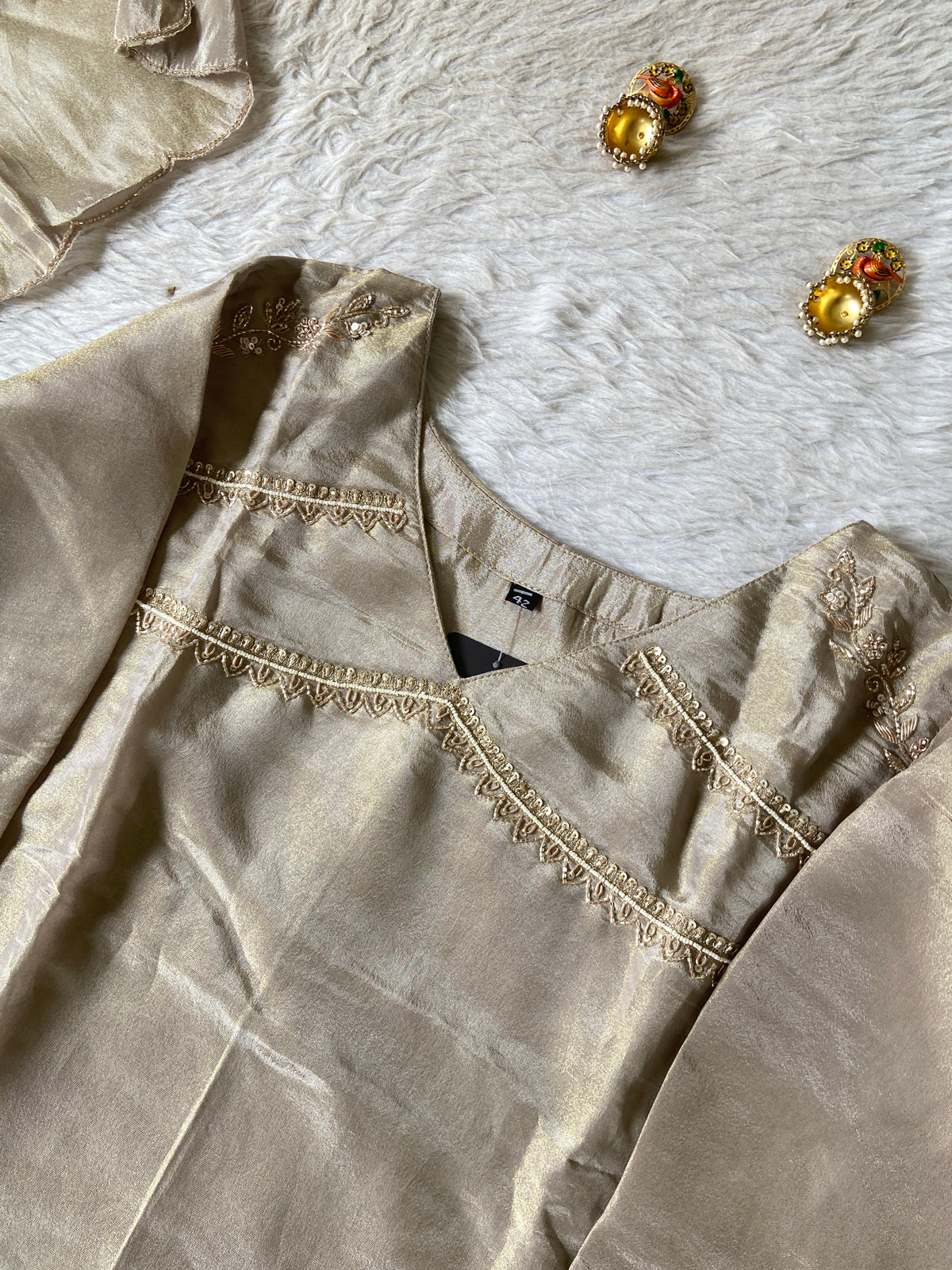 Premium Short Kurti Suit. Tissue Shimmer Short Kurti With Full Flair Palazzo And Dupatta. Silk Suit Sets For Women Online India. Shop the Latest Festive Summer Collection at Shivani Designer Kurti.