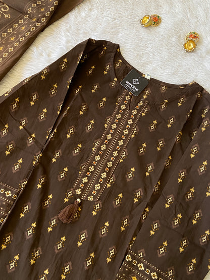 Gopi Dress. Cotton Printed Short Kurti With Skirt And Dupatta. Cotton Suit Sets For Women Online India. Shop the Latest Festive Summer Collection at Shivani Designer Kurti.