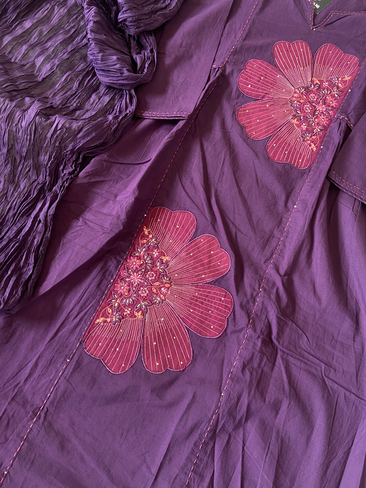 Embroidery Work Cotton Straight Cut Kurti With Pant And Dupatta. Cotton Suit Sets For Women Online India. Shop the Latest Festive Summer Collection at Shivani Designer Kurti.
