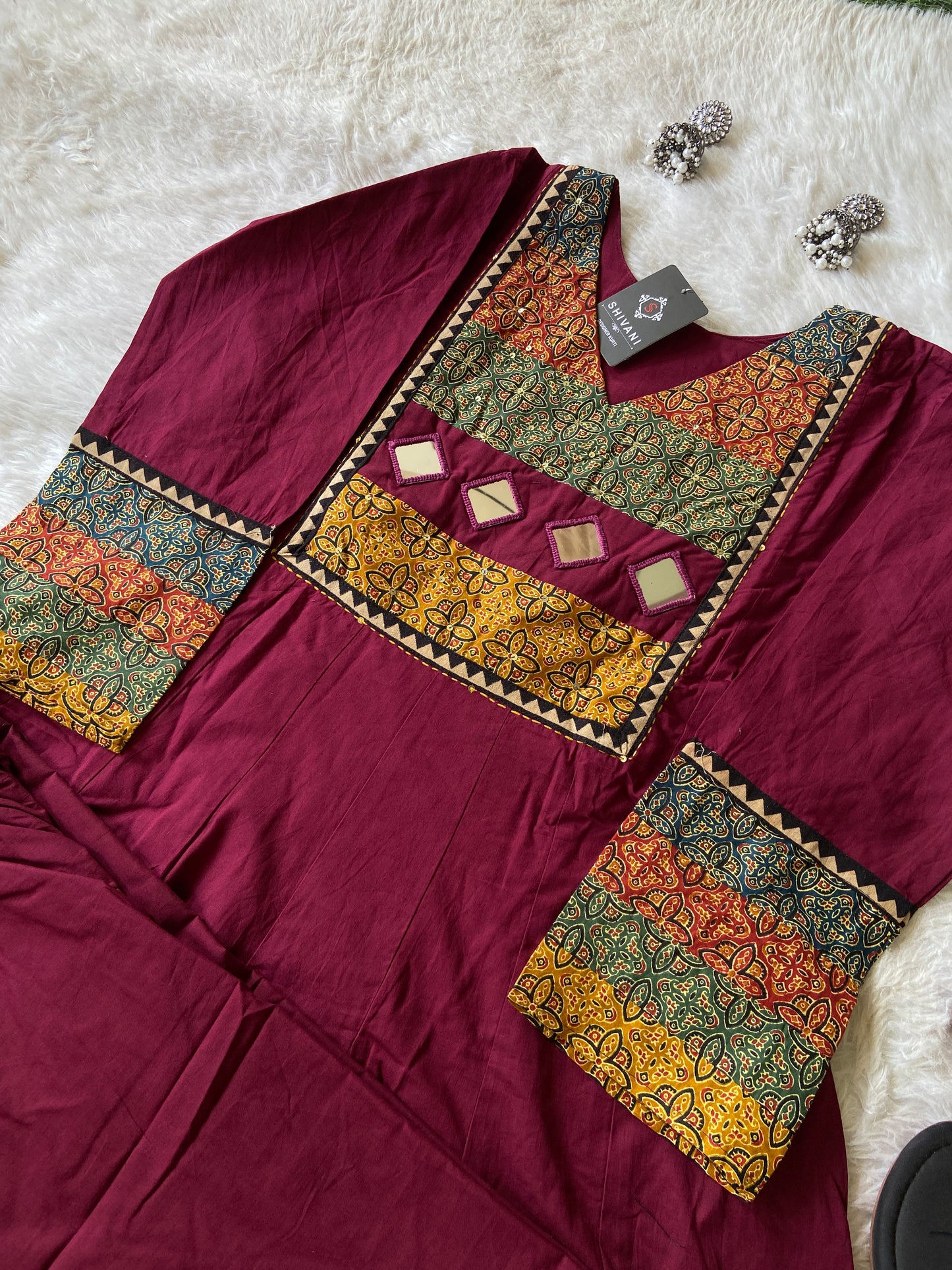 Anarkali Cotton Palazzo Pair (Gamthi Pair), Cotton Aline Kurti Sets For Women