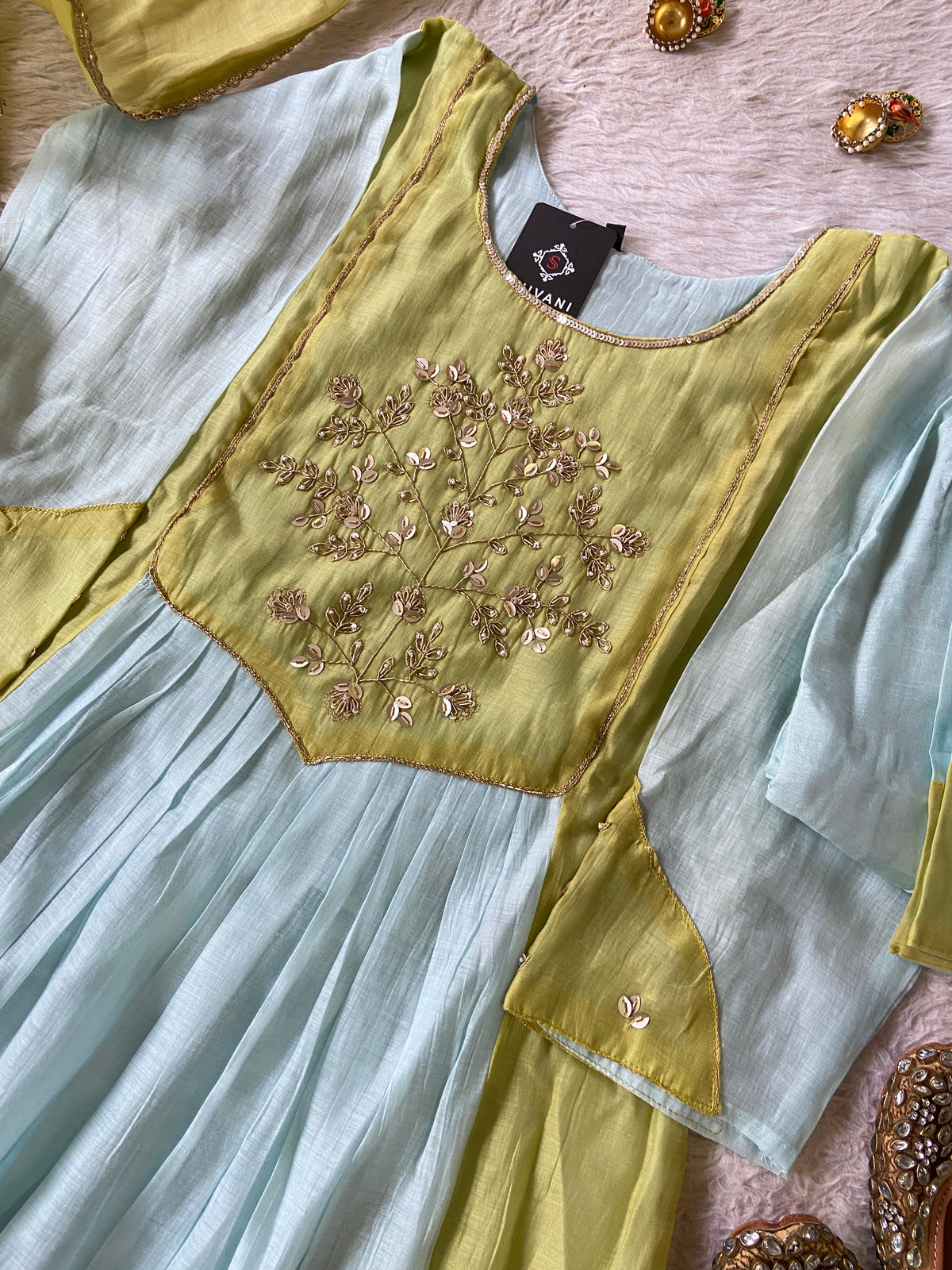 Premium Collection. Banarasi Mul Chanderi Aline Kurti With Pant And Dupatta. Silk Suit Sets For Women Online India. Shop the Latest Festive Summer Collection at Shivani Designer Kurti.