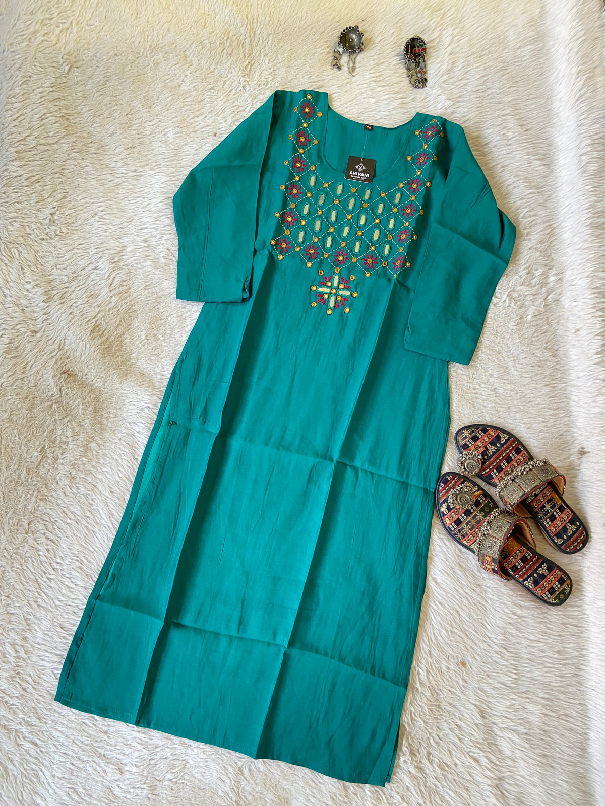 Handwork Straight Silk Kurti. Silk Kurtis For Women Online India. Shop the Latest Festive Summer Collection at Shivani Designer Kurti.