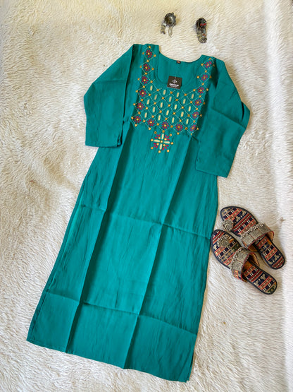 Handwork Straight Silk Kurti. Silk Kurtis For Women Online India. Shop the Latest Festive Summer Collection at Shivani Designer Kurti.