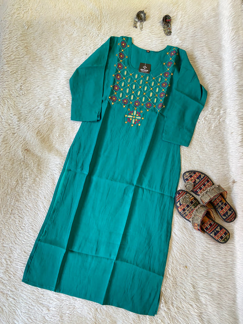 Handwork Straight Silk Kurti. Silk Kurtis For Women Online India. Shop the Latest Festive Summer Collection at Shivani Designer Kurti.
