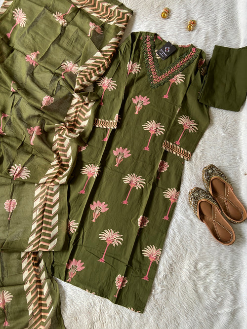 Cotton Straight Cut Kurti With Palazzo And Dupatta. Cotton Suit Sets For Women Online India. Shop the Latest Festive Summer Collection at Shivani Designer Kurti.