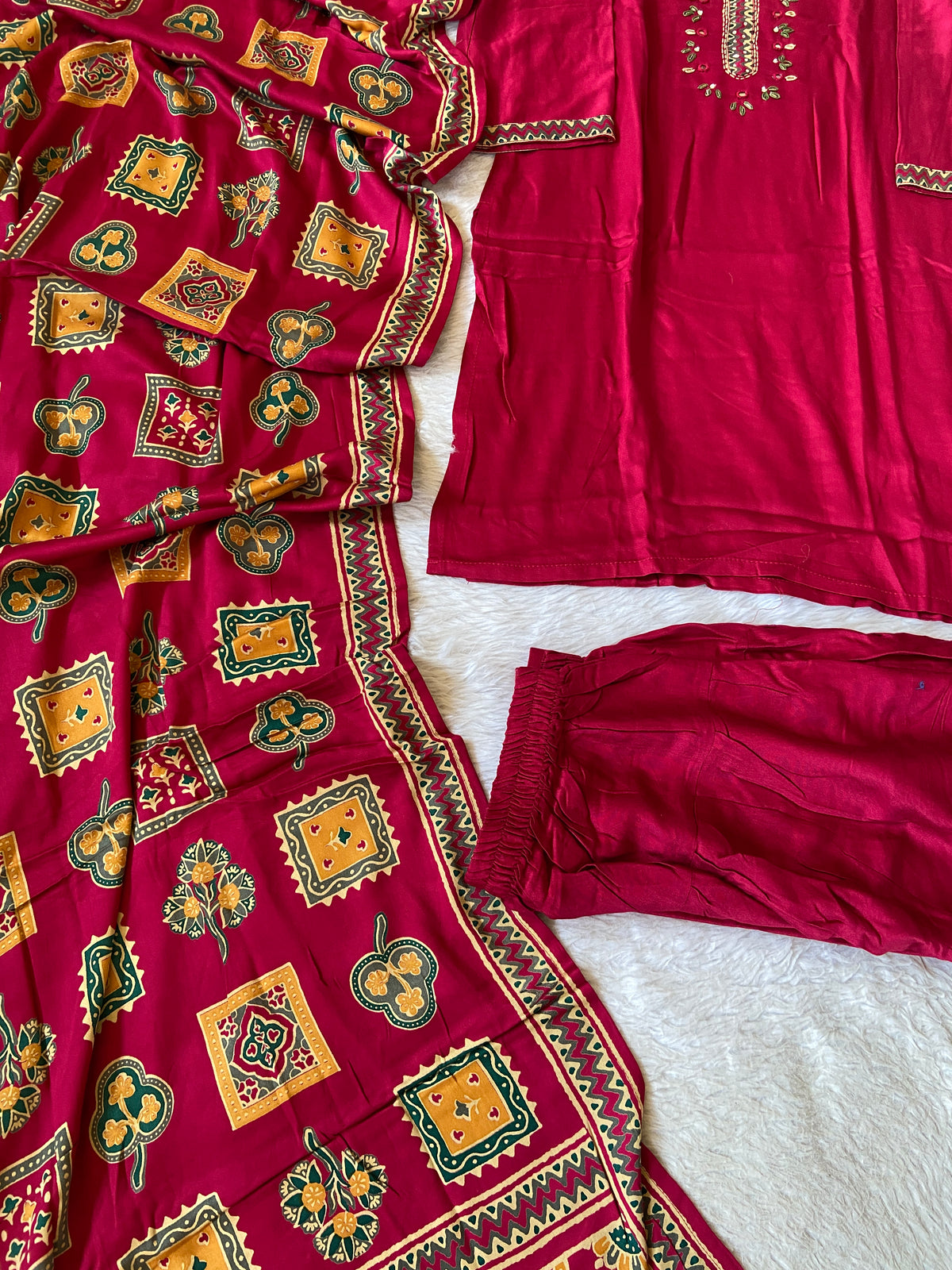 Handwork Short Kurti With Farsi Salwar And Dupatta. Silk Suit Sets For Women Online India. Shop the Latest Festive Summer Collection at Shivani Designer Kurti.