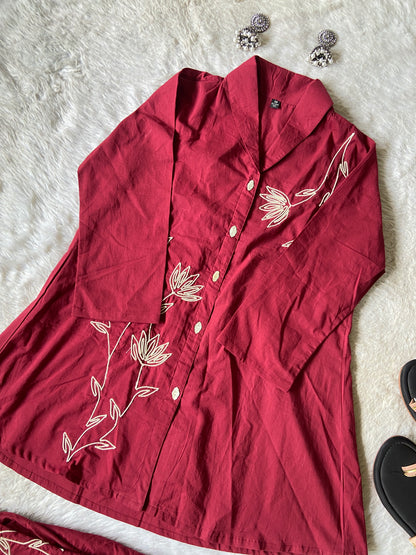 Premium Cotton Co-ord Set With Palazzo. Cotton Co-ord Sets For Women Online India. Shop the Latest Festive Summer Collection at Shivani Designer Kurti.