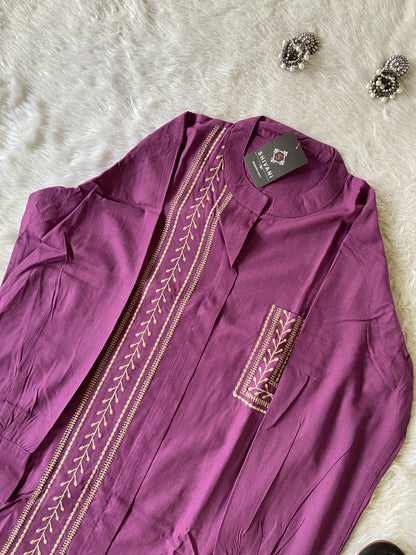 Beautiful Embroidery Work rayon Co-ord Set With Palazzo. Rayon Co-ord Sets For Women Online India. Shop the Latest Festive Summer Collection at Shivani Designer Kurti.