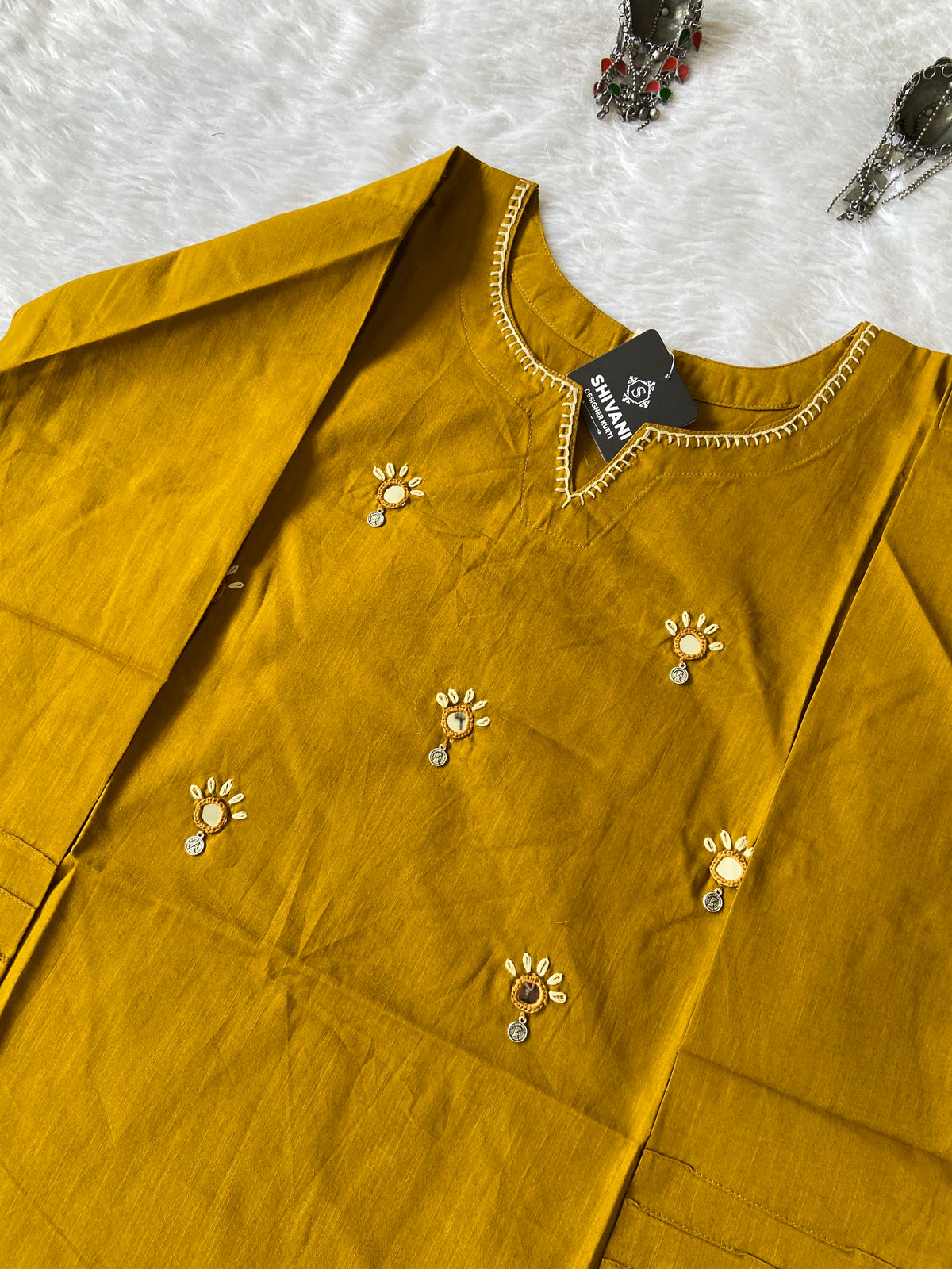 Cotton Short Kurti With Mirror Work. Short Kurti For Women Online India. Shop the Latest Festive Summer Collection at Shivani Designer Kurti.