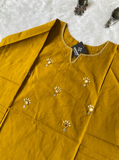 Cotton Short Kurti With Mirror Work. Short Kurti For Women Online India. Shop the Latest Festive Summer Collection at Shivani Designer Kurti.