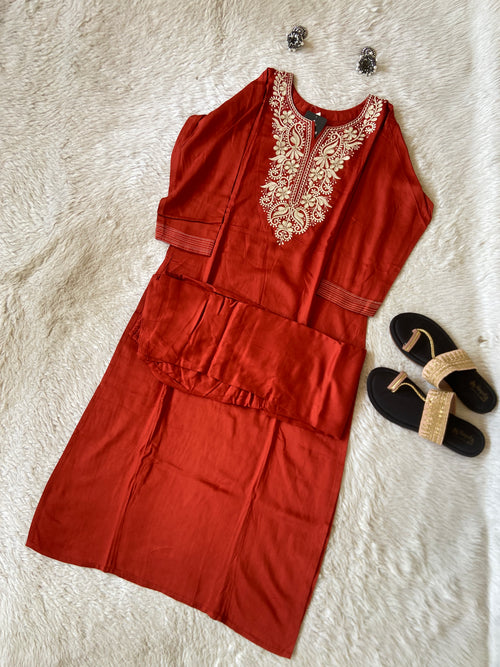 Gaji Satin Straight Kurti With Palazzo. Silk Kurti Sets For Women Online India. Shop the Latest Festive Summer Collection at Shivani Designer Kurti.