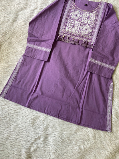 Cotton Embroidery Work With Patch Work & Tassels Cotton Short Top. Cotton Short Top For Women online India. Shop the Latest Festive Summer Collection at Shivani Designer Kurti.
