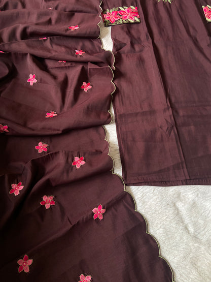 Roman Silk Straight Kurti With Pant And Dupatta.(Half Lining). Silk Suit Sets For Women Online India. Shop the Latest Festive Summer Collection at Shivani Designer Kurti.