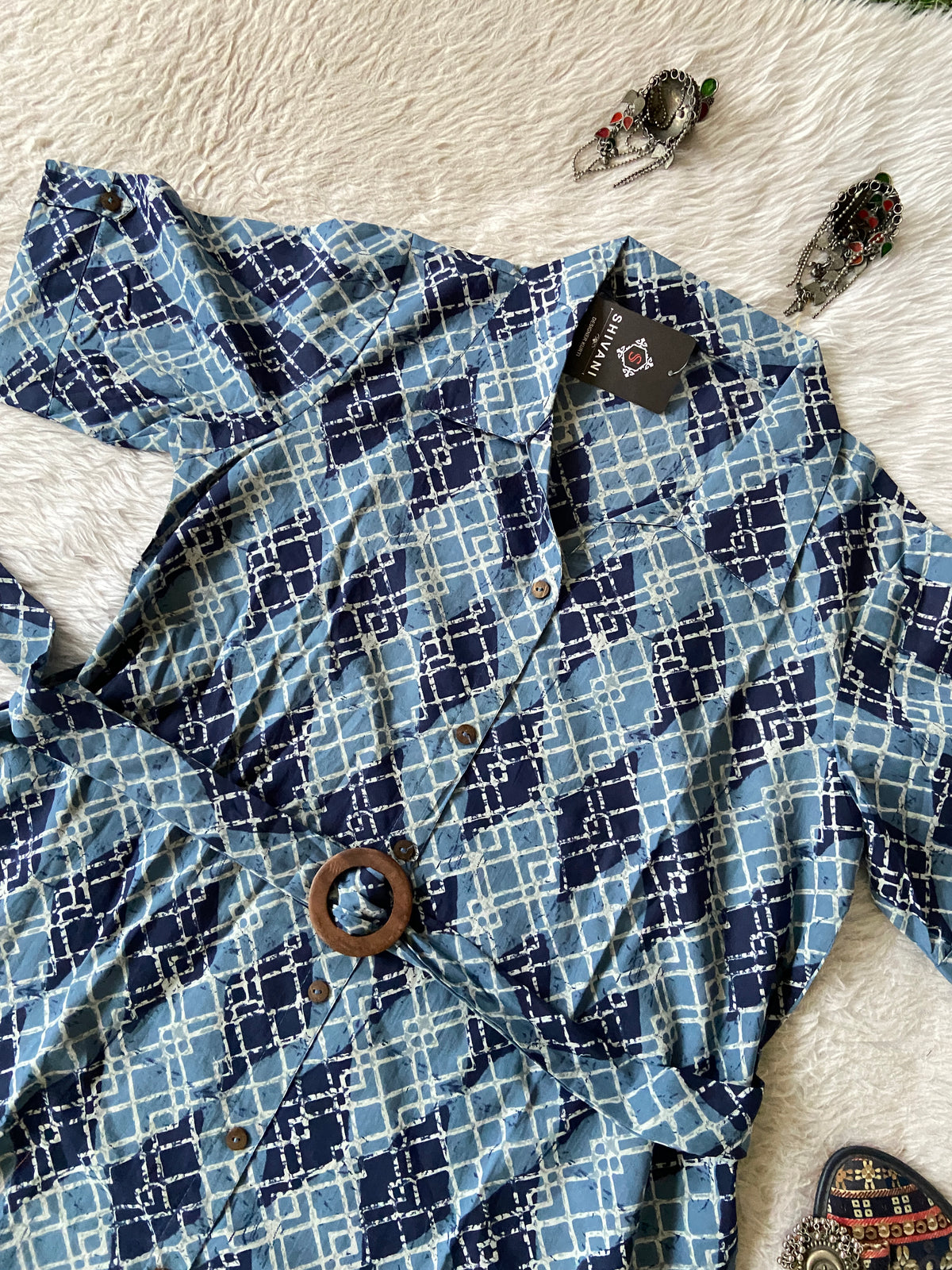 Midi Cotton Aline Kurti With Belt. Cotton Kurtis Sets For Women Online India. Shop the Latest Festive Summer Collection at Shivani Designer Kurti.