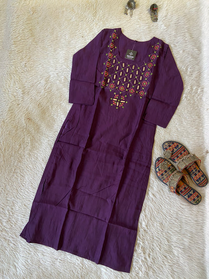 Handwork Straight Silk Kurti. Silk Kurtis For Women Online India. Shop the Latest Festive Summer Collection at Shivani Designer Kurti.