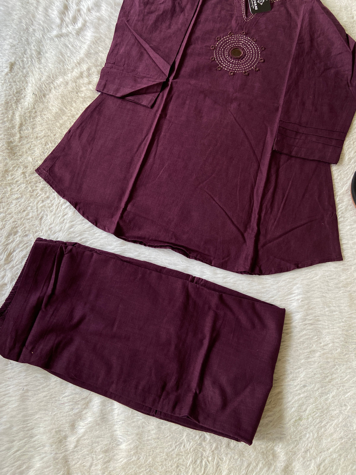 Mirror Work Cotton Co-ord Set With Palazzo. Cotton Co-ord Sets For Women Online India. Shop the Latest Festive Summer Collection at Shivani Designer Kurti.
