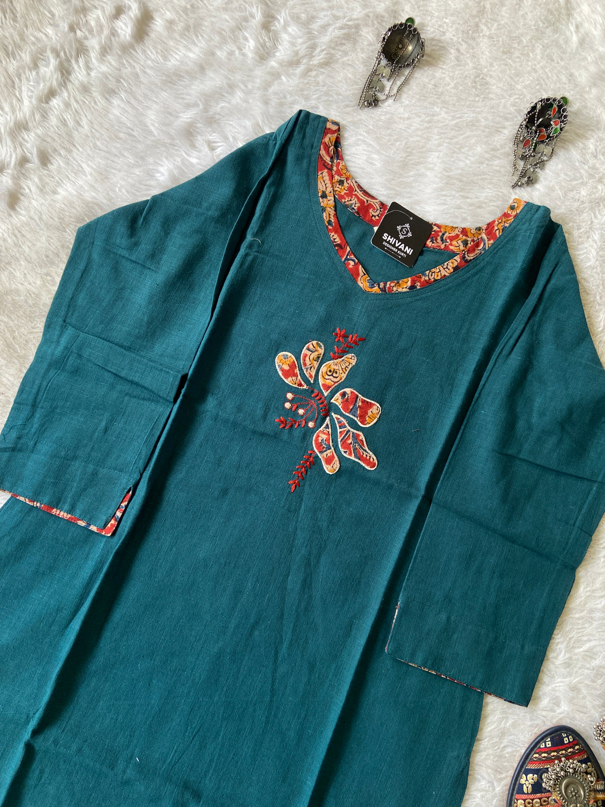 Aplic Work Cotton Short Top (Gamthi). Cotton Short Top For Women online India. Shop the Latest Festive Summer Collection at Shivani Designer Kurti.